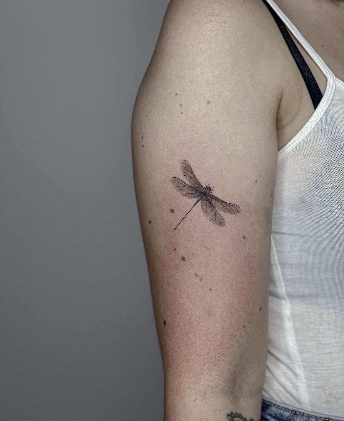 Libelle Fineline Tattoo